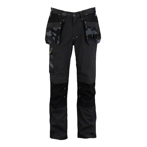 STANLEY Dixon Men's Holster Pocket, Regular Fit, Cordura Reinforced, Stretch Work Trousers, Black Camo, W34/L31 - Image 2