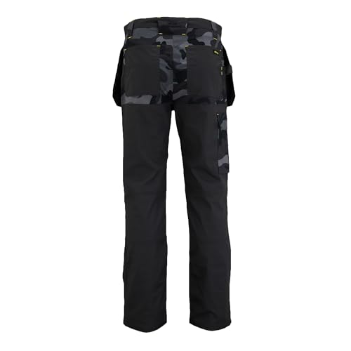 STANLEY Dixon Men's Holster Pocket, Regular Fit, Cordura Reinforced, Stretch Work Trousers, Black Camo, W34/L31 - Image 3