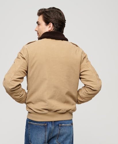 Superdry Men's 70's Cord Borg Collar Jacket, Classic Tan Brown, XL - Image 3