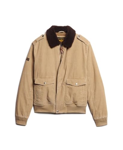 Superdry Men's 70's Cord Borg Collar Jacket, Classic Tan Brown, XL - Image 6