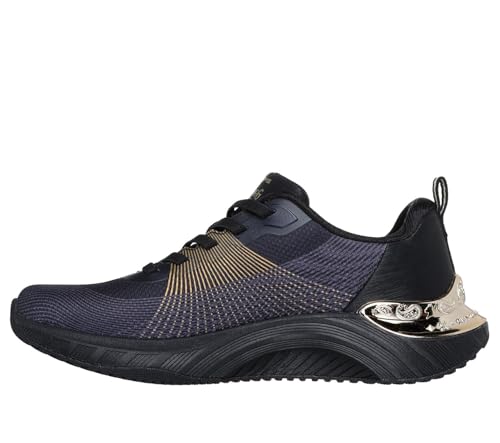 Skechers Women's Snoop Ace Cyber Walker Trainers, Black and Gold Mesh/Hot Melt/Gold Trim, 4 UK