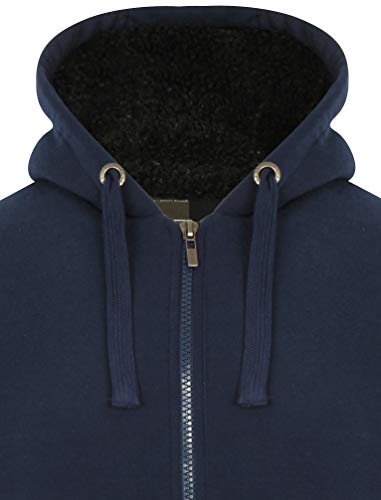 Dissident Bolo 2 Zip Through Hoodie with Borg Lining in Midnight Blue M