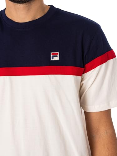 Fila Mens Jose Cream Navy Red T-Shirt 3XL