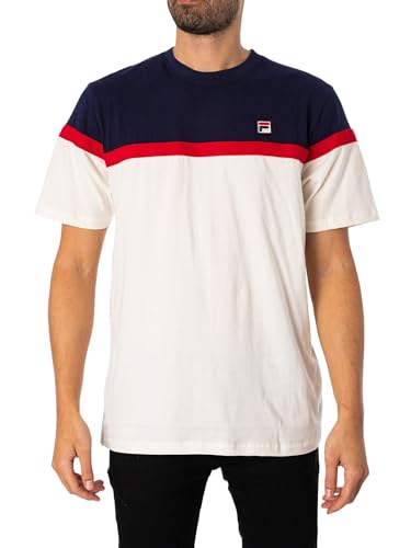 Fila Mens Jose Cream Navy Red T-Shirt 3XL - Image 2