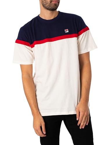 Fila Mens Jose Cream Navy Red T-Shirt 3XL - Image 3