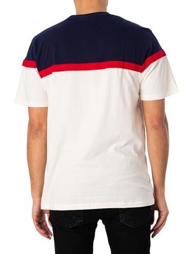 Fila Mens Jose Cream Navy Red T-Shirt 3XL - Image 4